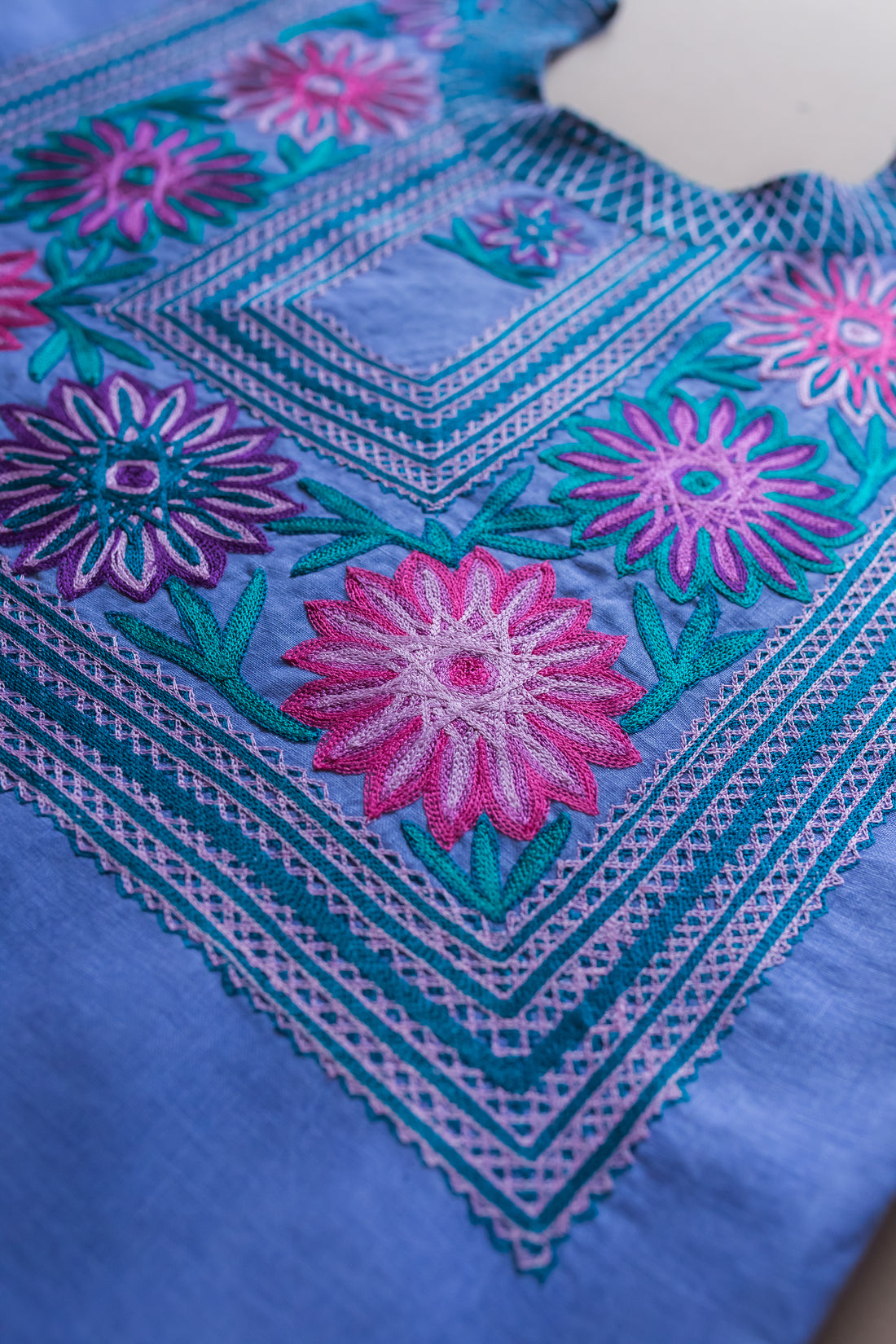 Huipil Flor Margarita Jacaranda