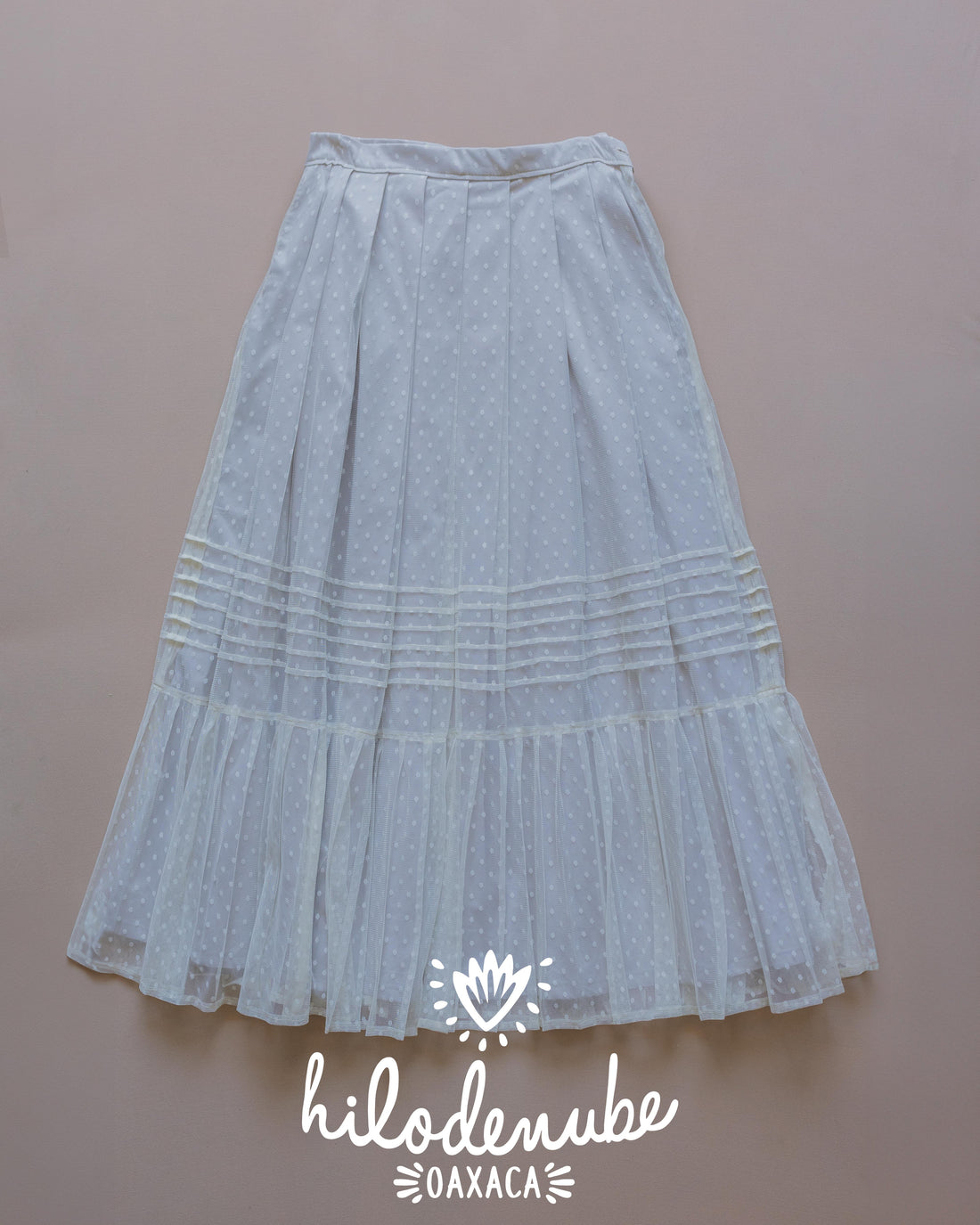 Falda Rabona Tul Gris Lunares