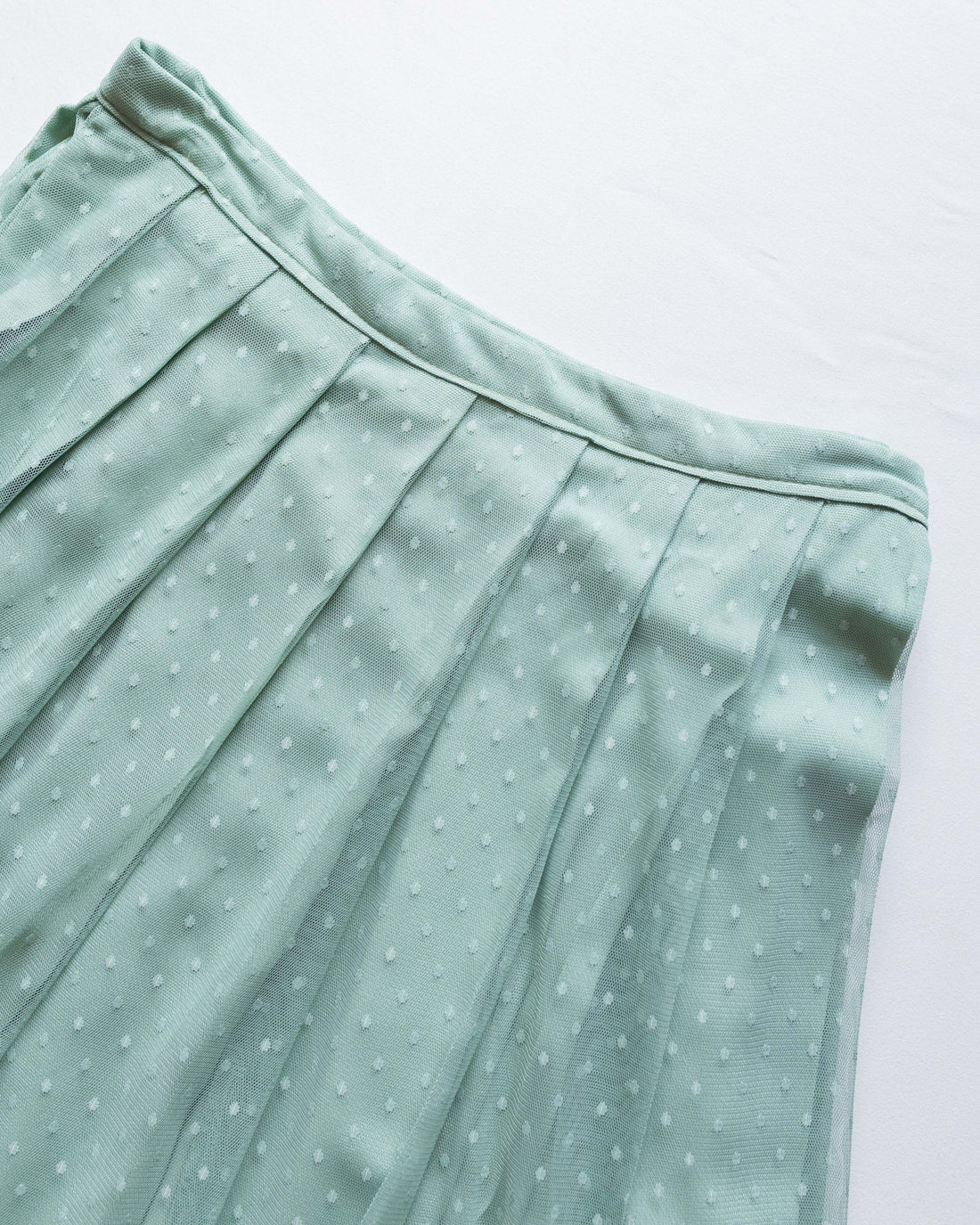 Falda Rabona Tul Pistacho Lunares