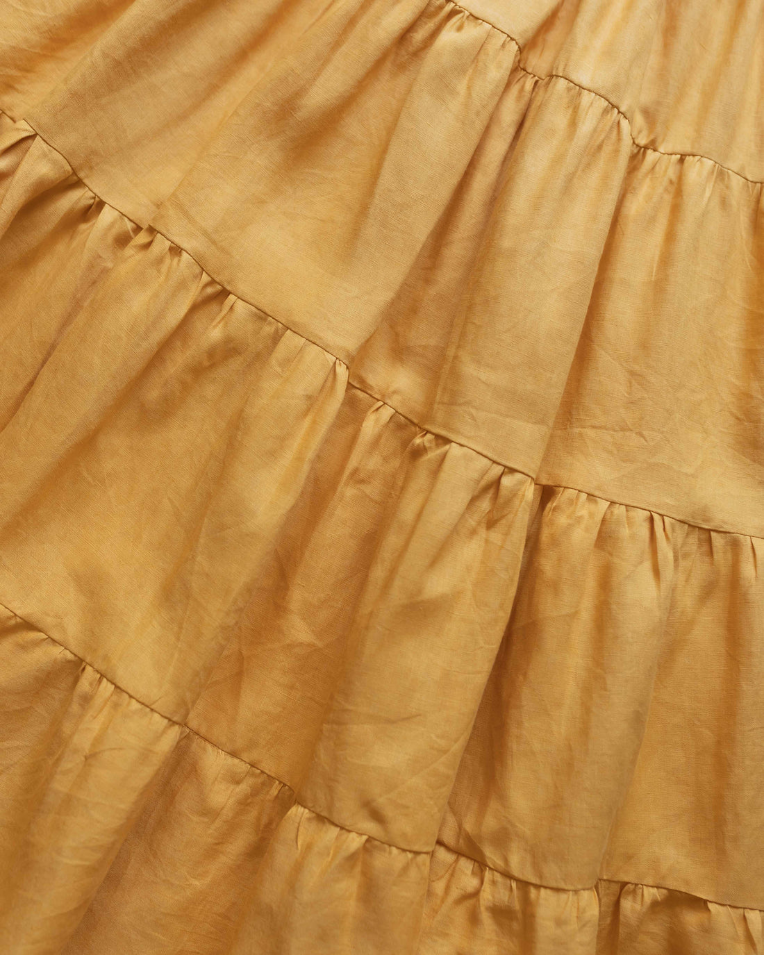 Falda Resorte Lino Mostaza