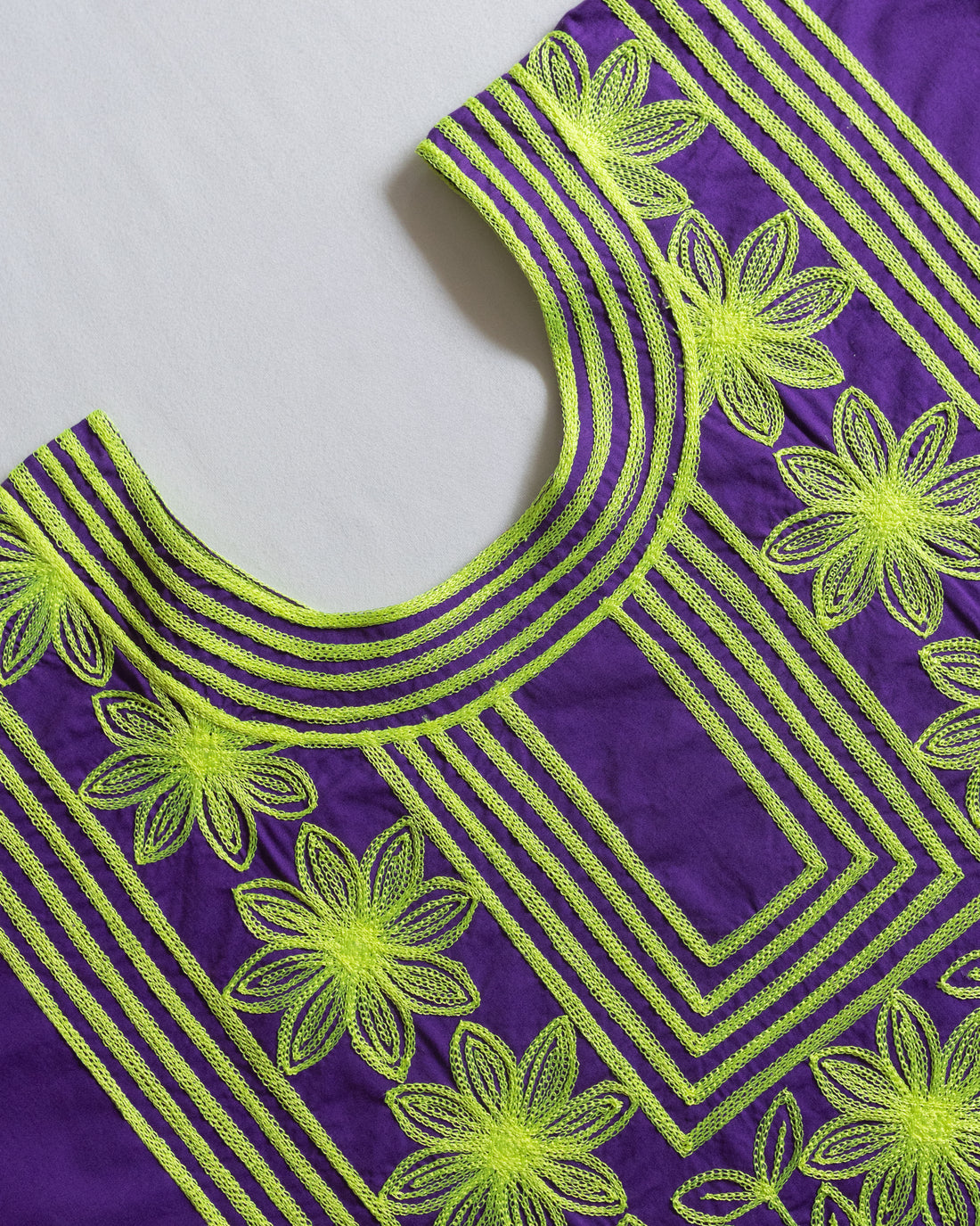 Huipil Flor Antigua Morado / Verde
