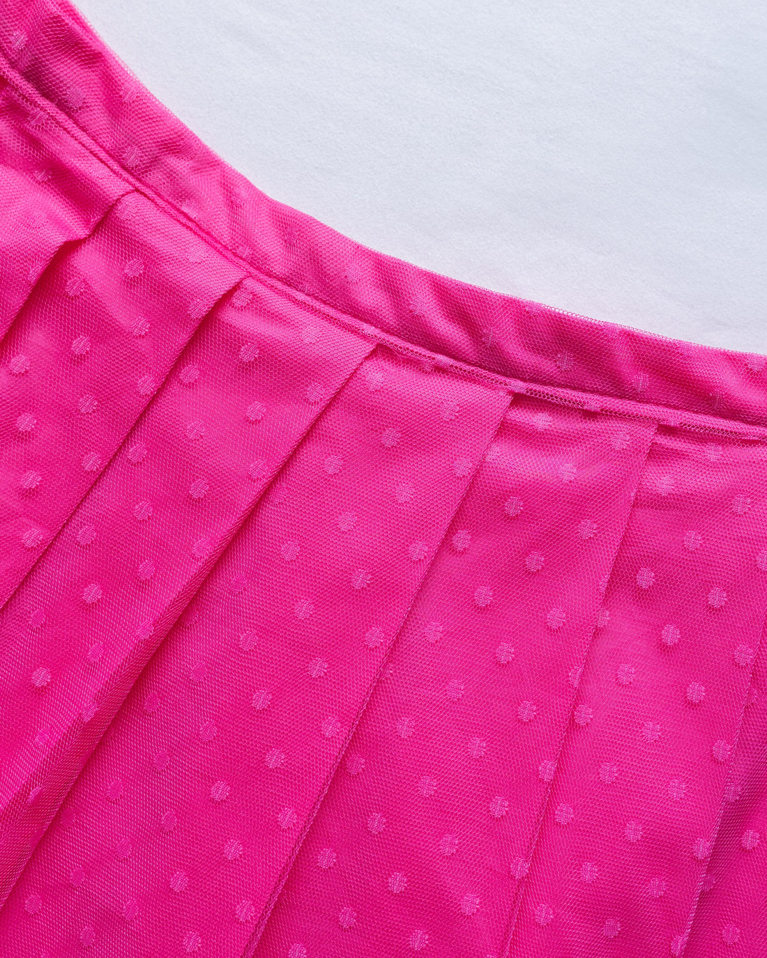 Falda Rabona Tul Rosa Lunares