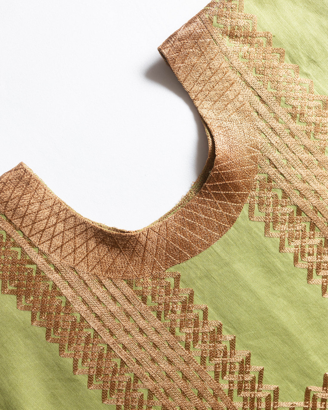 Huipil Panchito Verde Olivo / Café