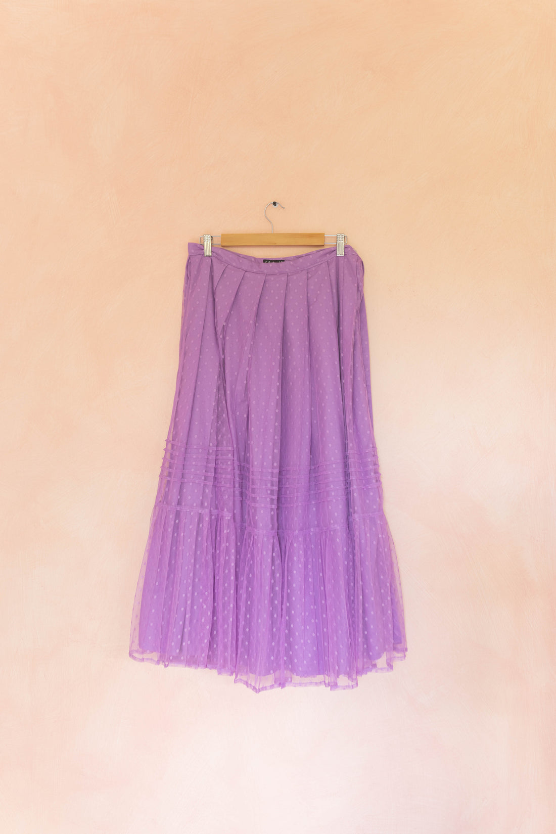 Falda Rabona Tul Púrpura Suave Lunares