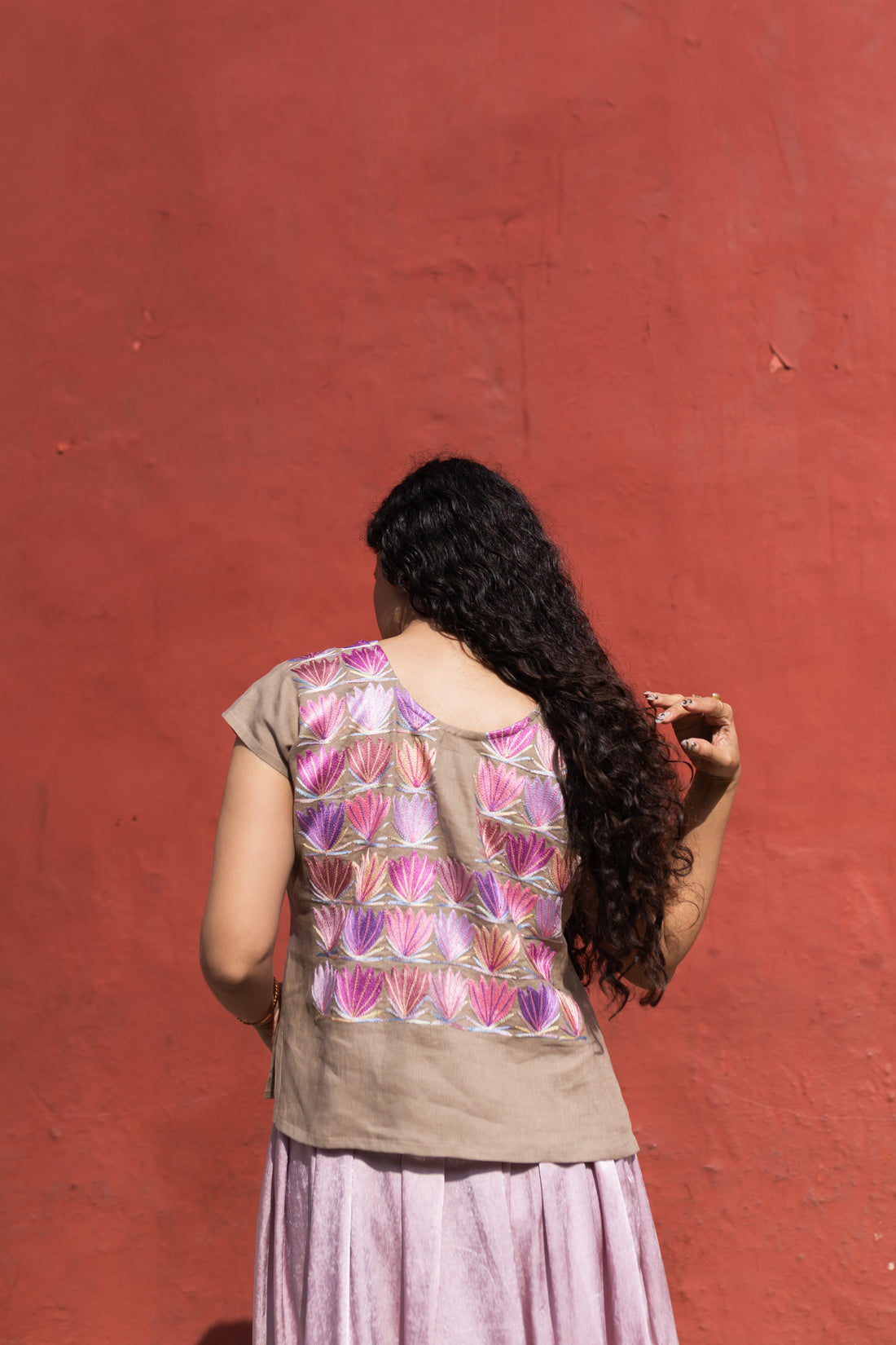 Huipil Campo de Magueyitos Otoño Pastel