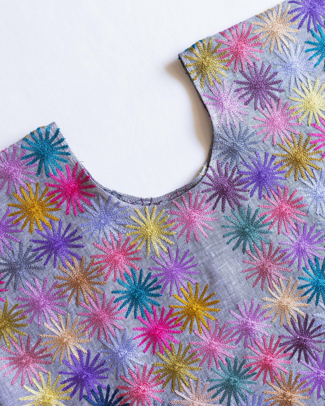 Huipil Fiesta Gris Jaspeado