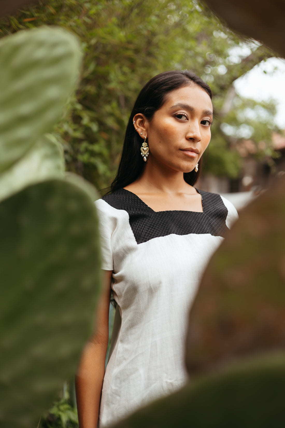 Huipil Largo Silvia Crudo / Negro