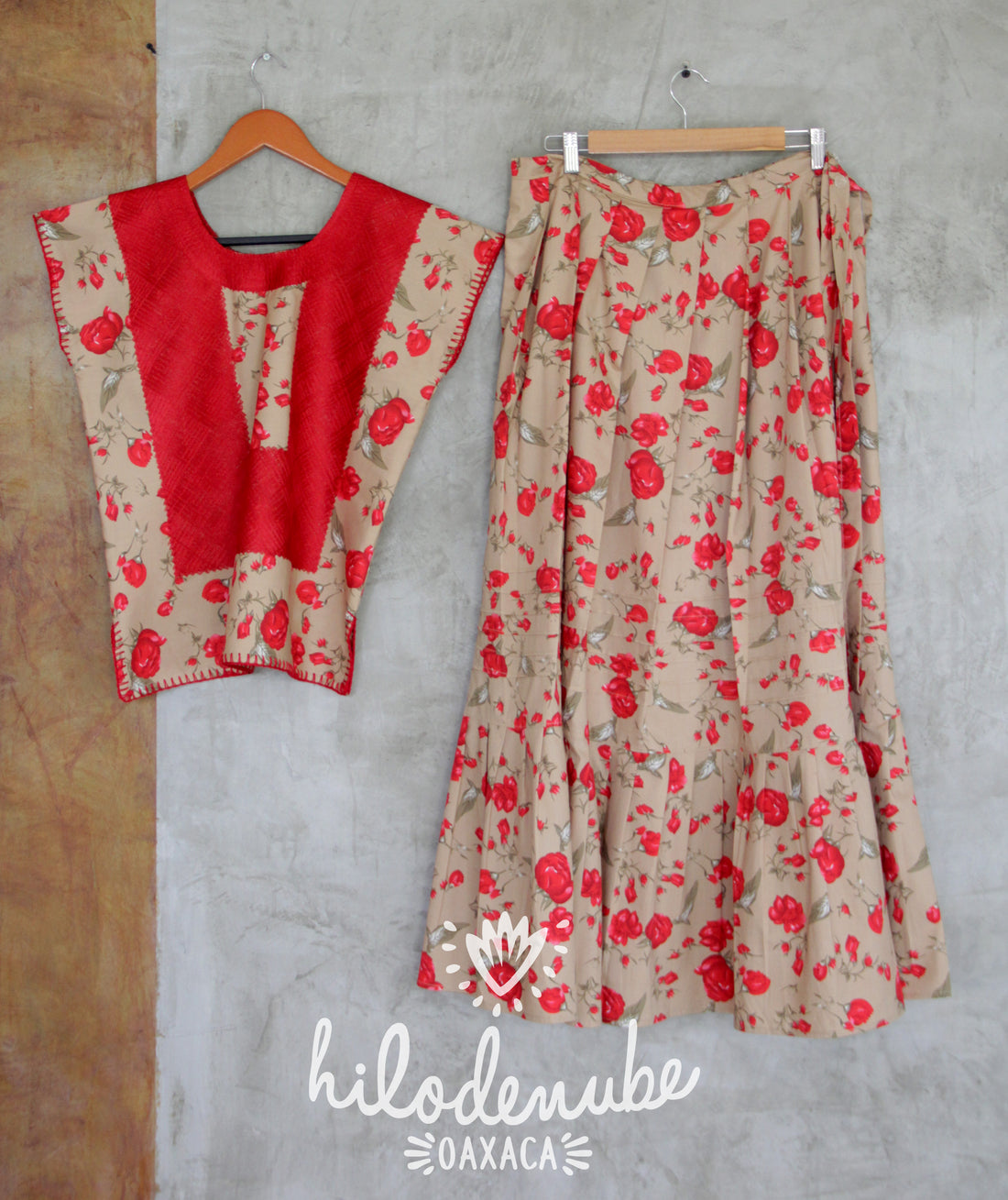 Conjunto Huipil Diana y Falda Rabona - Romance