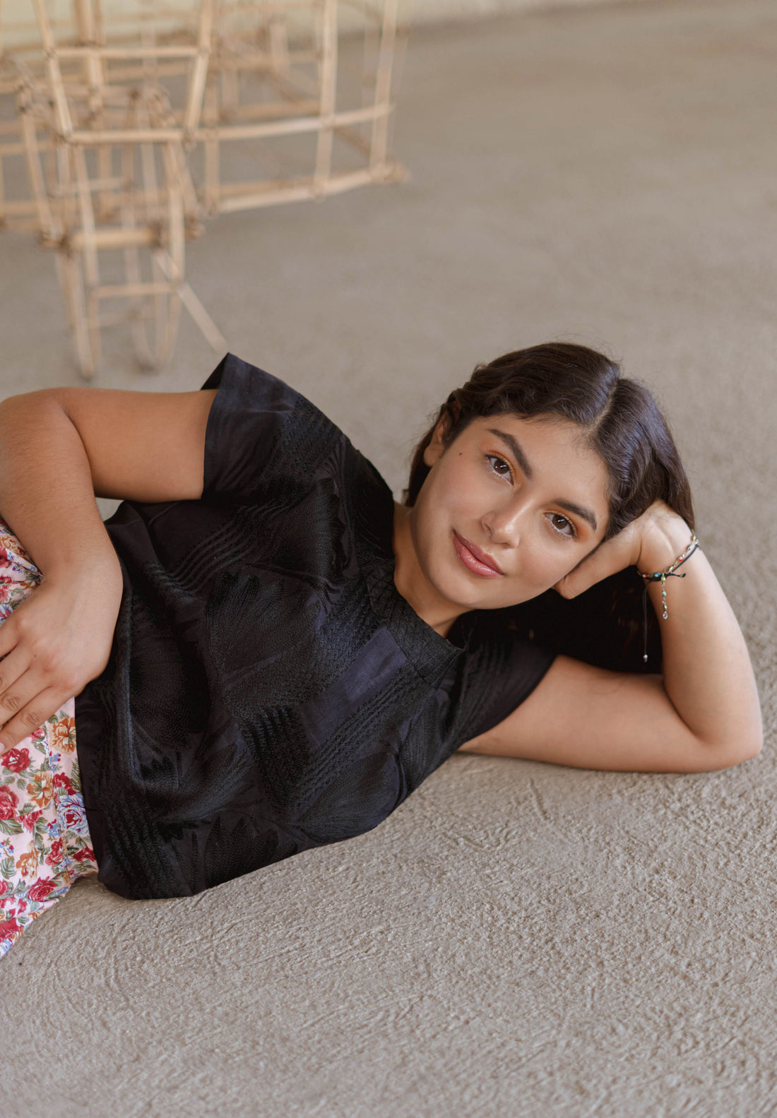 Huipil Magueyito Monocromático Noche