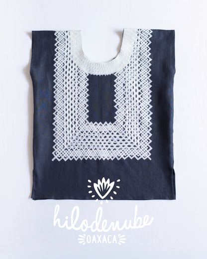 Huipil Panchito Negro / Marfil