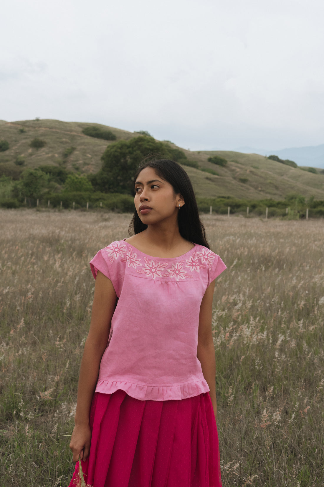 Blusa Antigua Rosa Persa