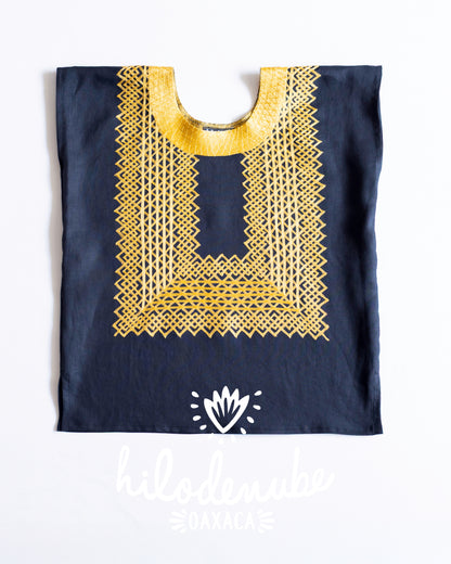 Huipil Panchito Negro / Dorado