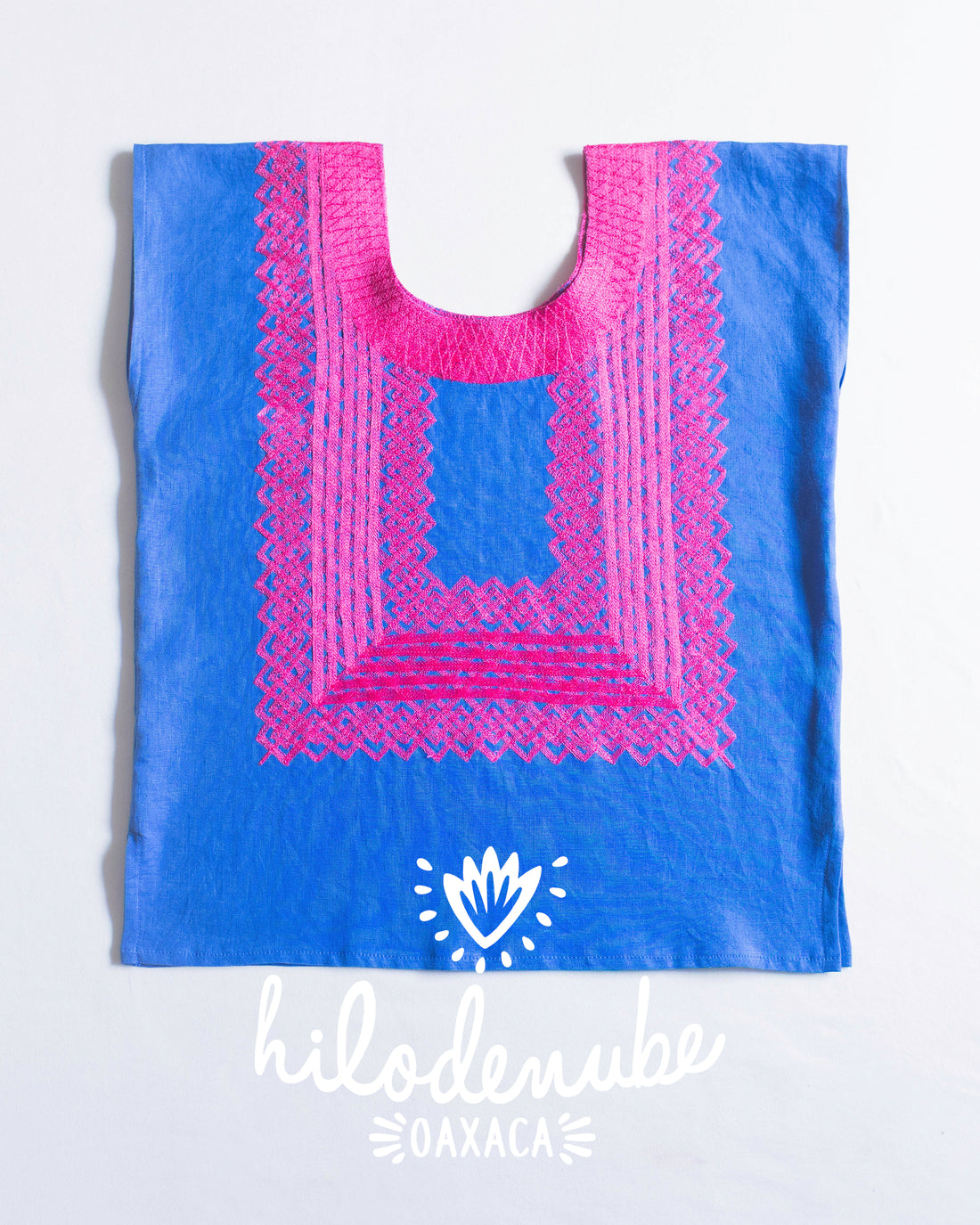 Huipil Panchito Azul Índigo / Rosa