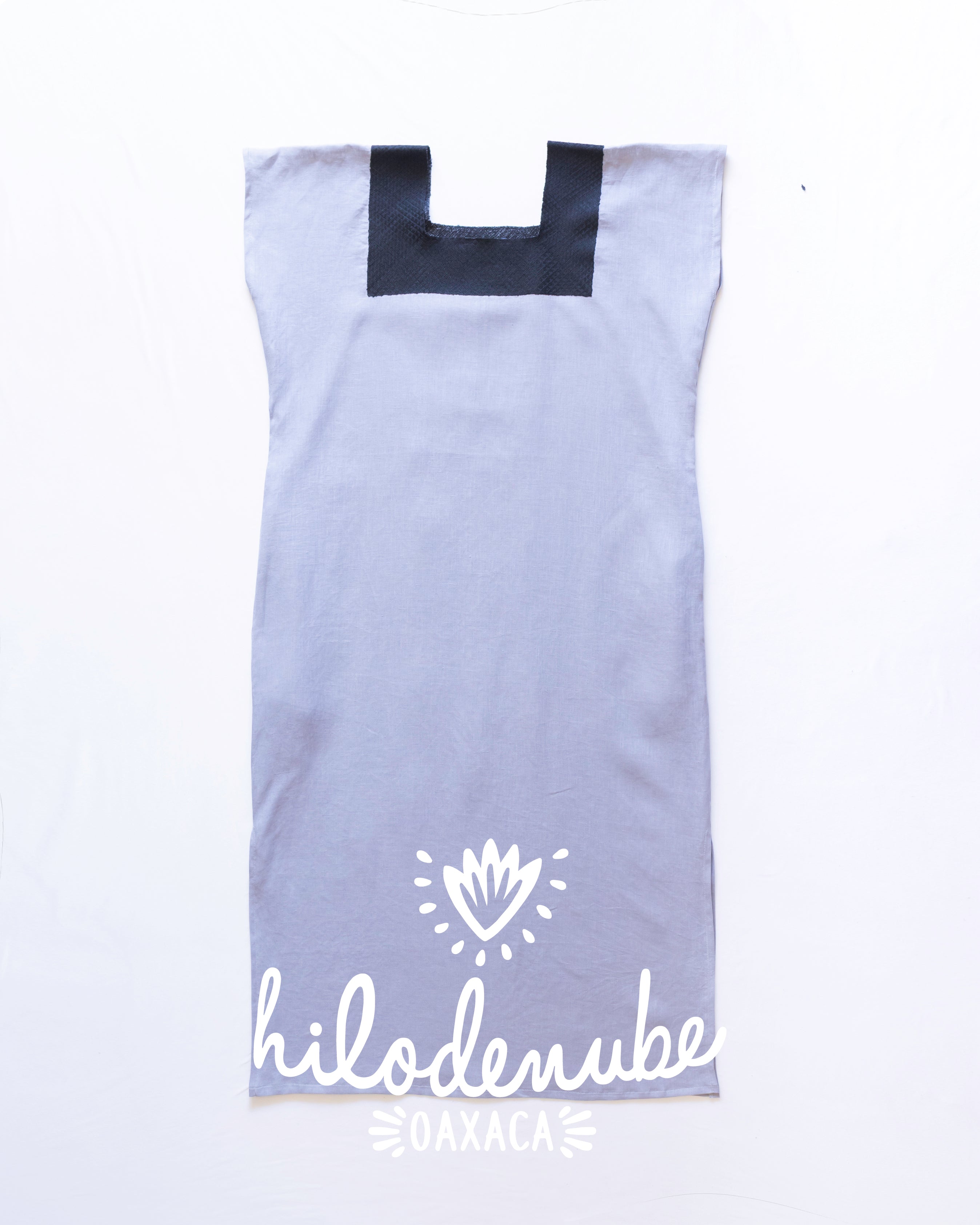 Huipil Largo Silvia Gris / Negro