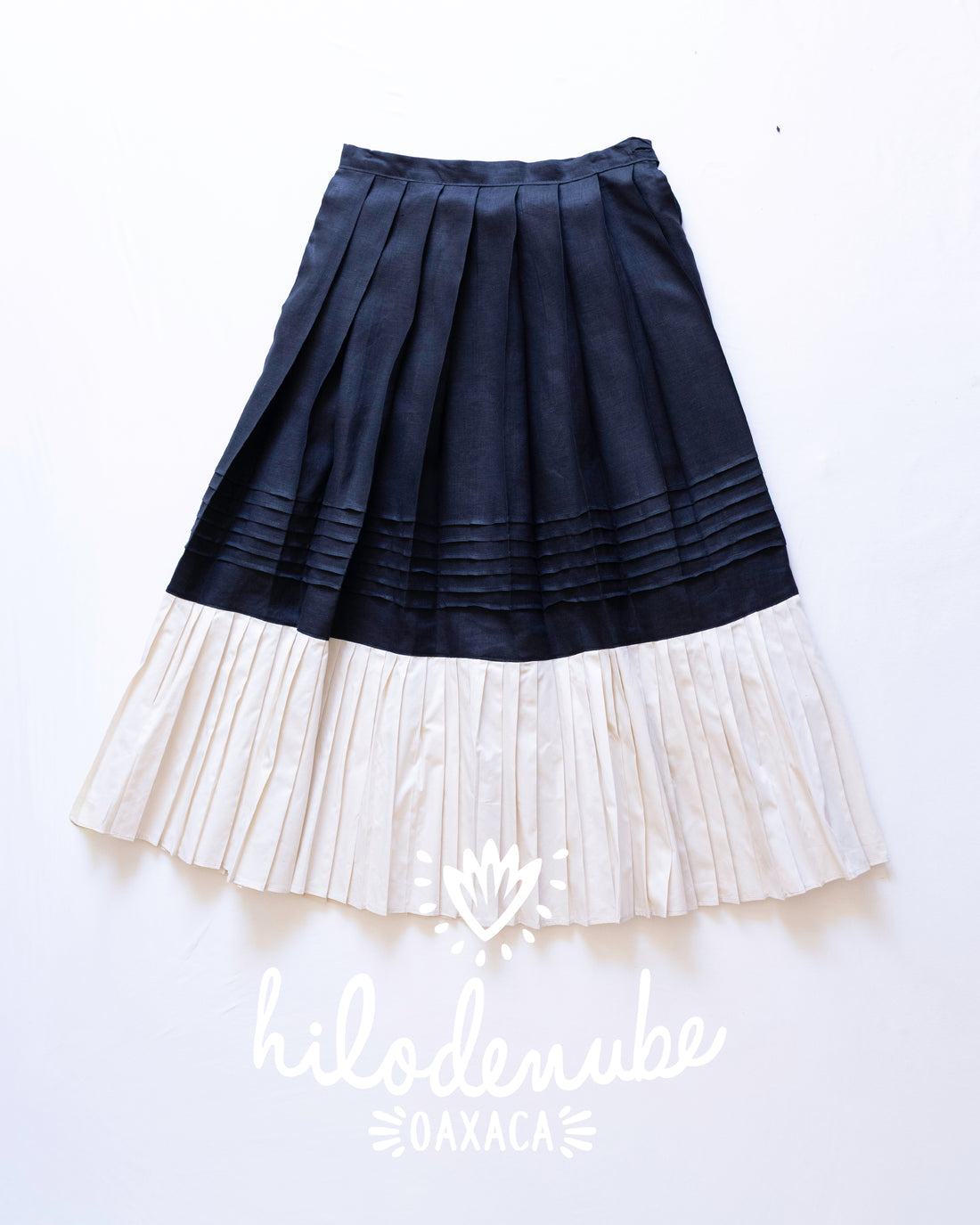 Falda Gala Lino Negro / Olán Popelina