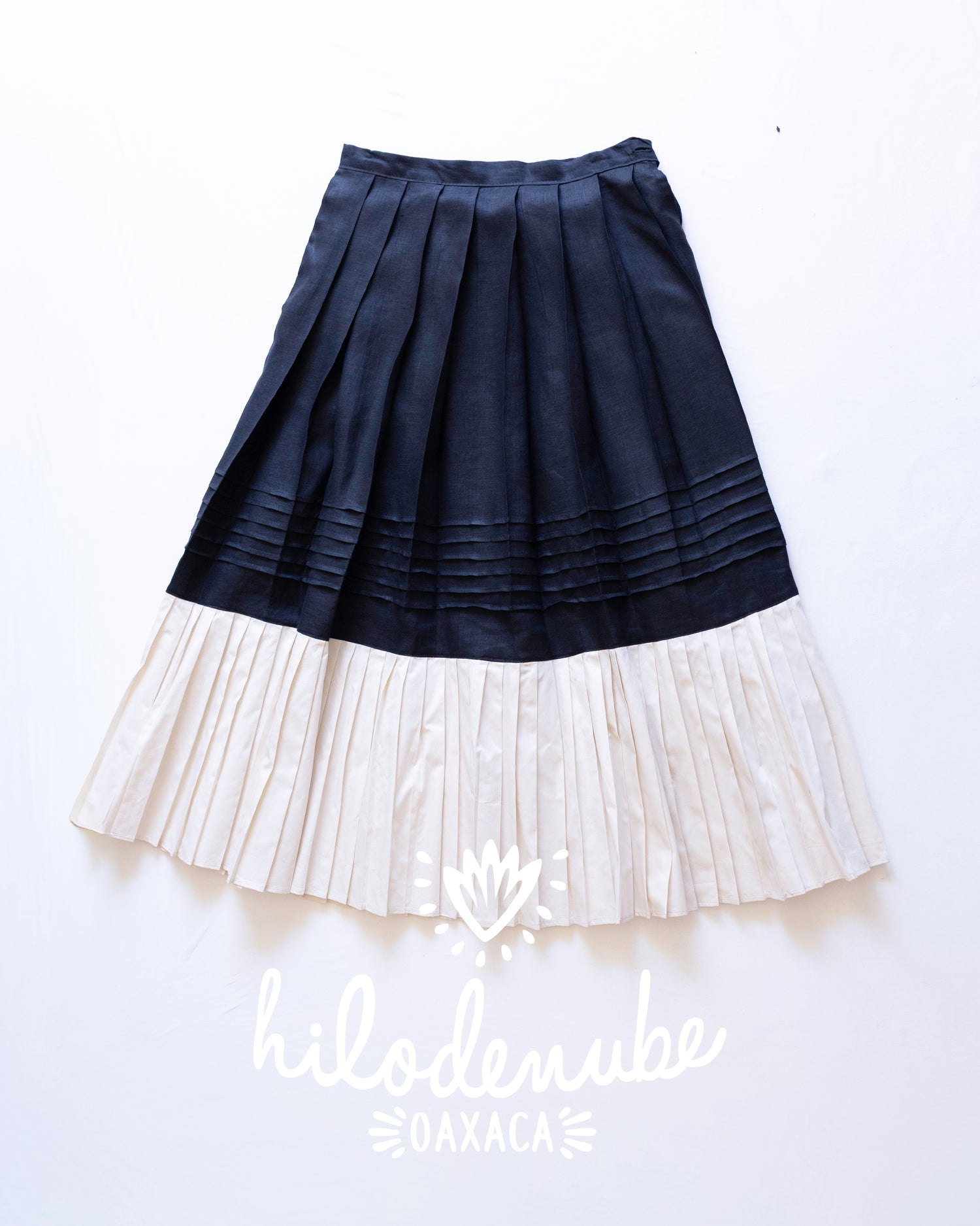 Falda Gala Lino Negro / Olán Popelina