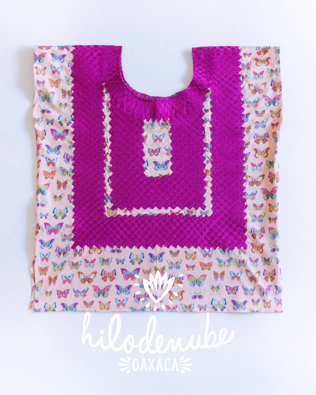 Huipil Metsk Mariposas Retro Durazno