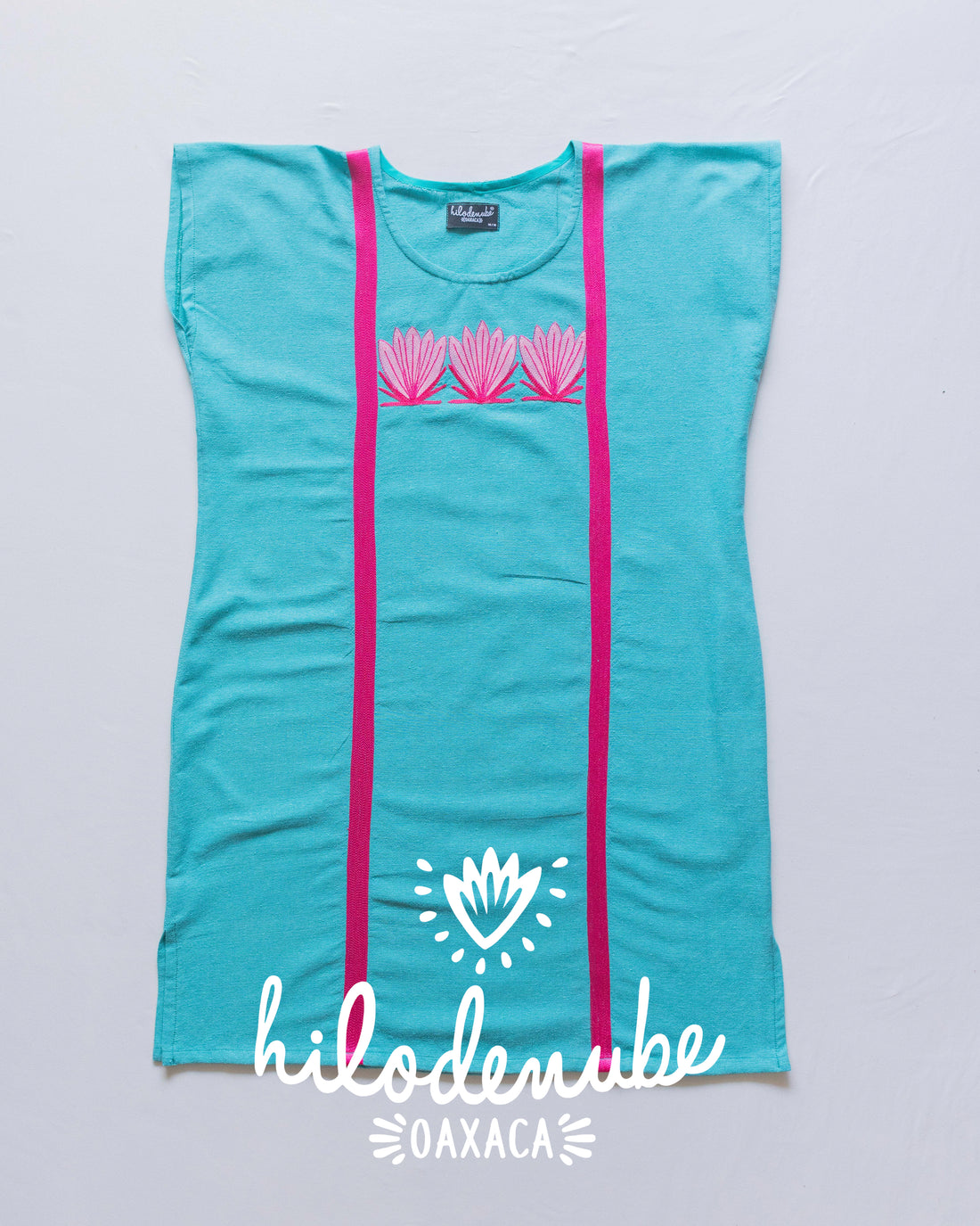 Huipil Largo Maguey Turquesa