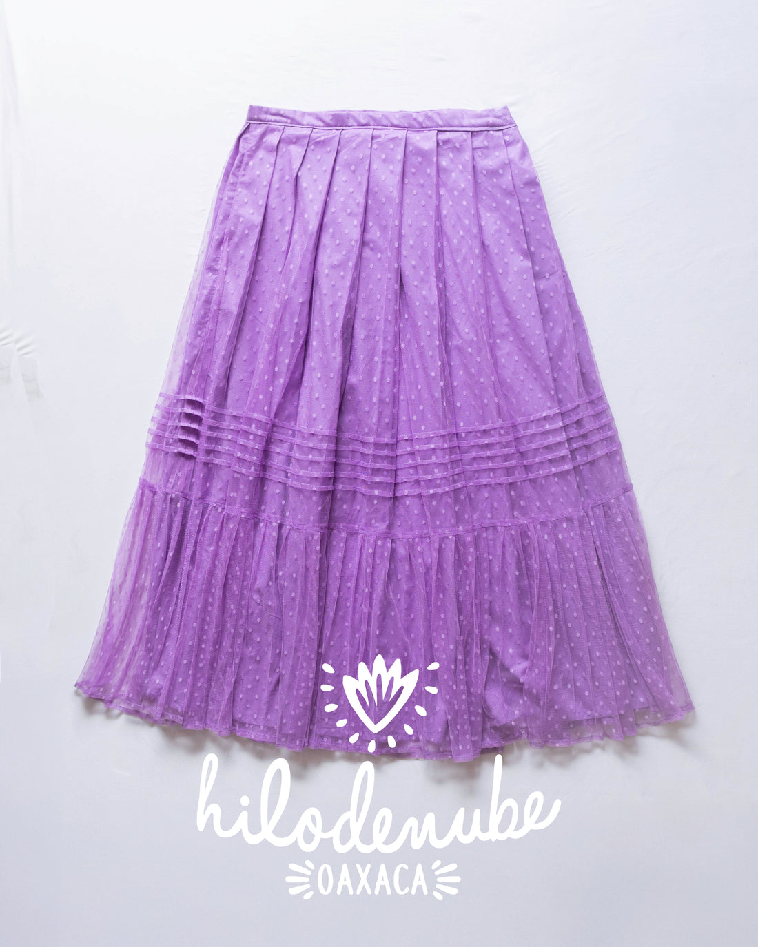Falda Rabona Tul Púrpura Suave Lunares