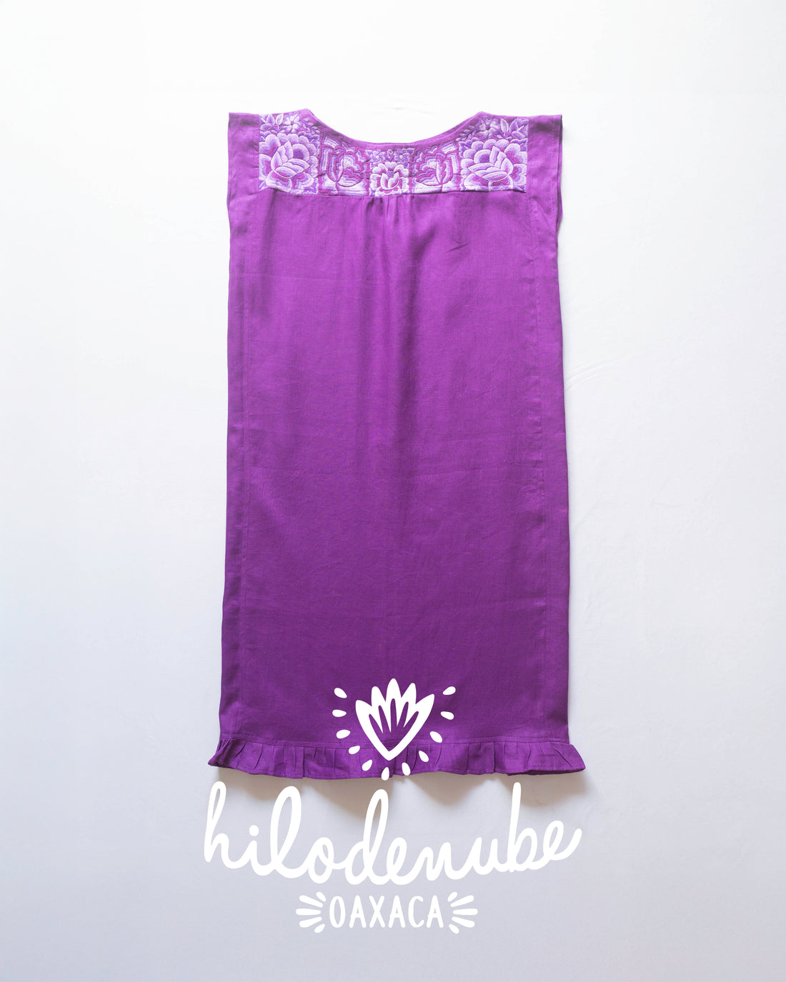 Huipil Largo Flor de Mayo Morado