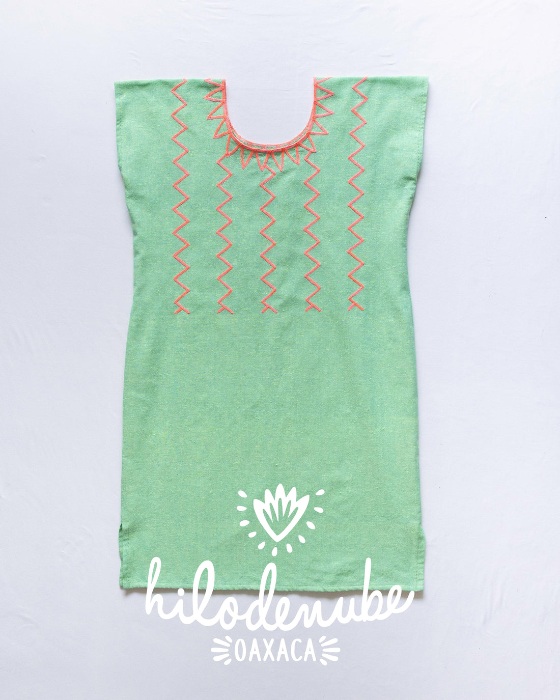 Huipil Largo Mej Taj Verde / Neón