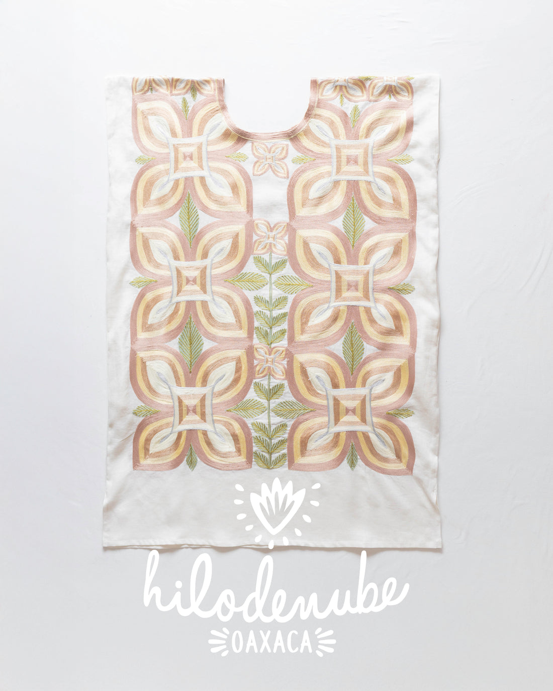 Huipil Largo Cuatro Pétalos Trigo