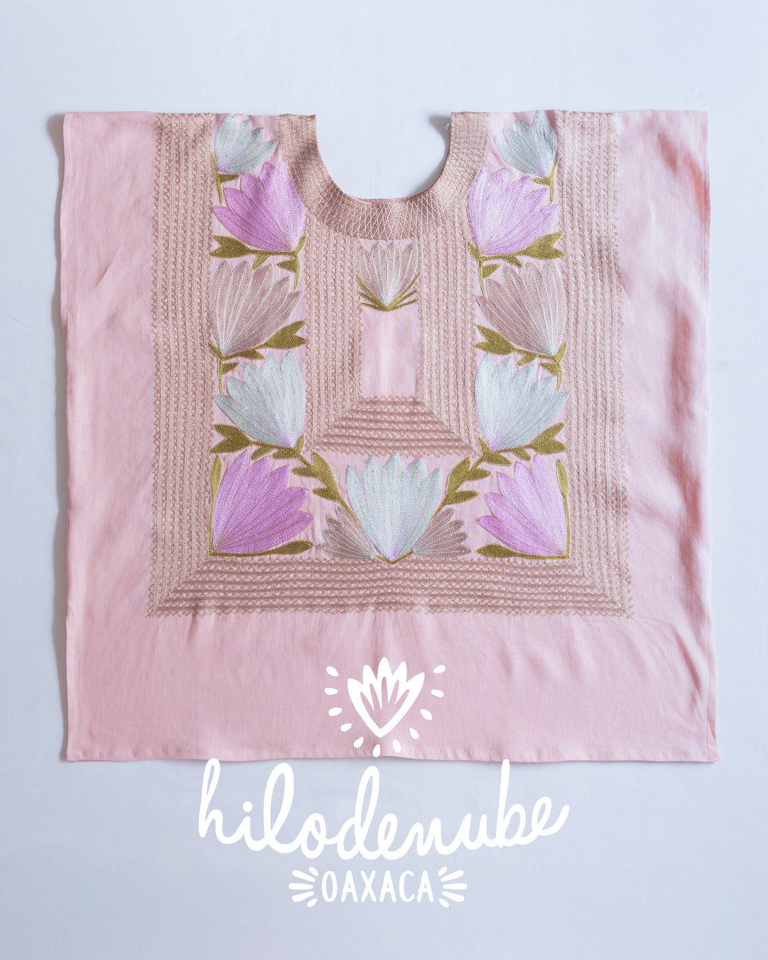 Huipil Magueyito Rosa Durazno Extragrande