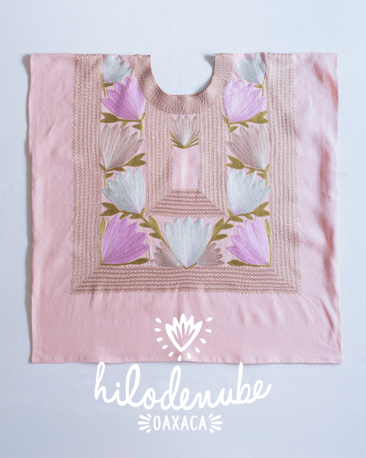 Huipil Magueyito Rosa Durazno Extragrande