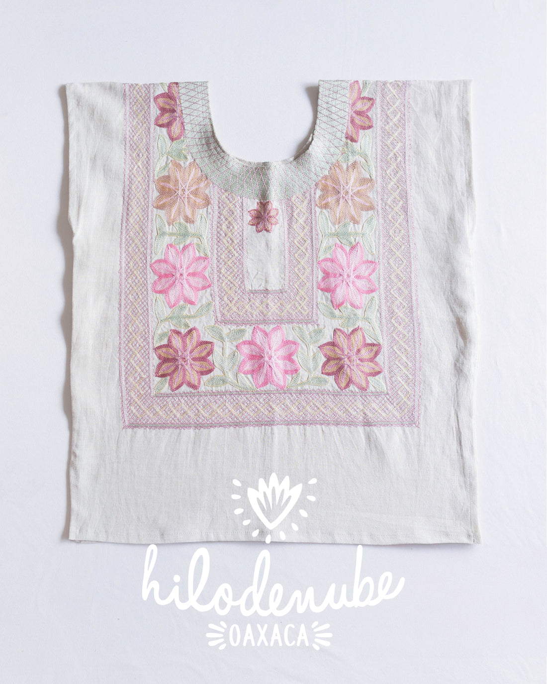 Huipil Flor Antigua Beige