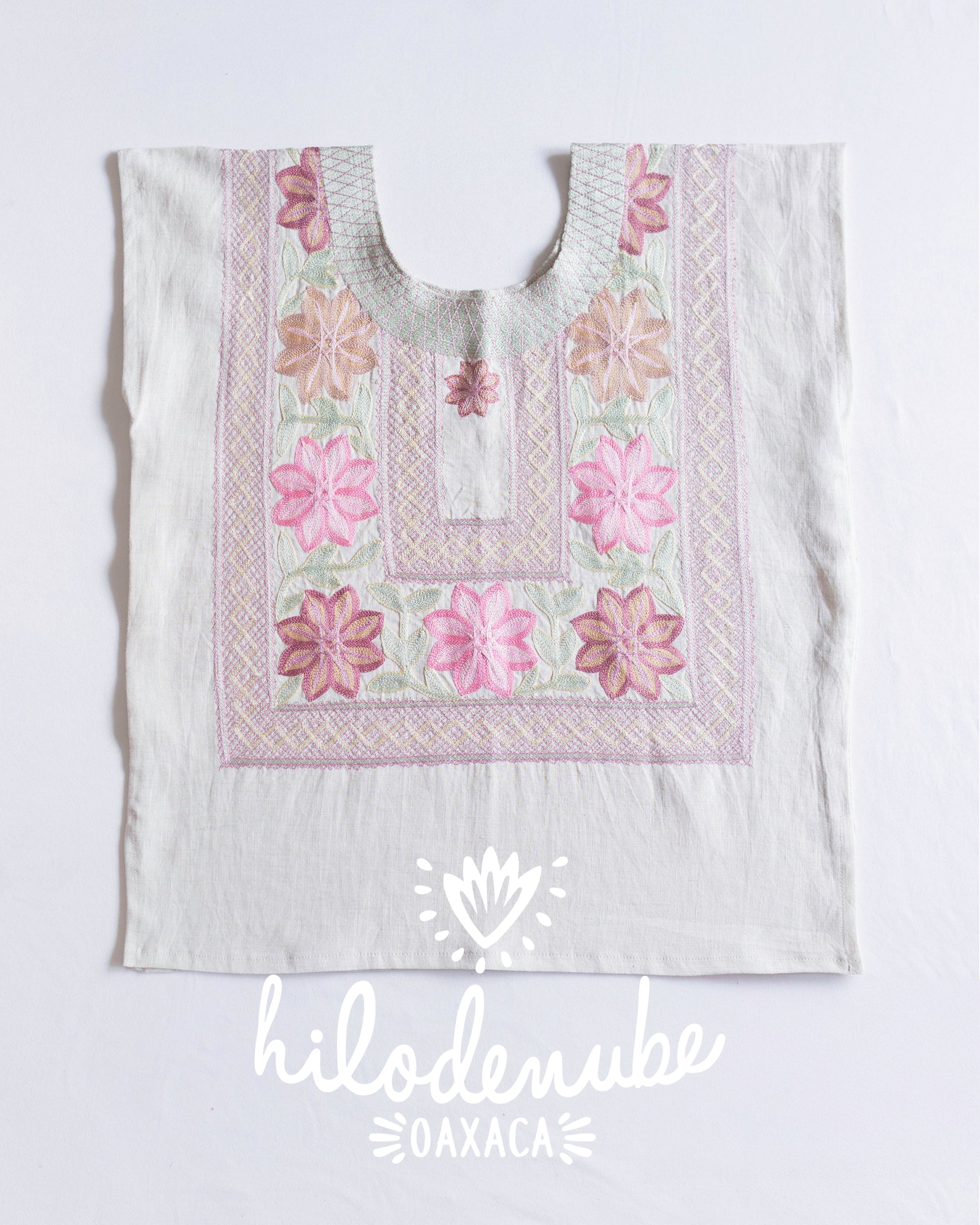 Huipil Flor Antigua Beige