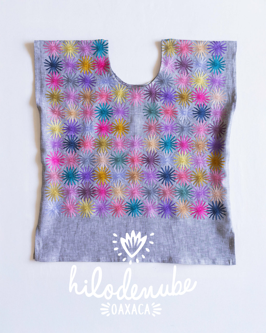 Huipil Fiesta Gris Jaspeado