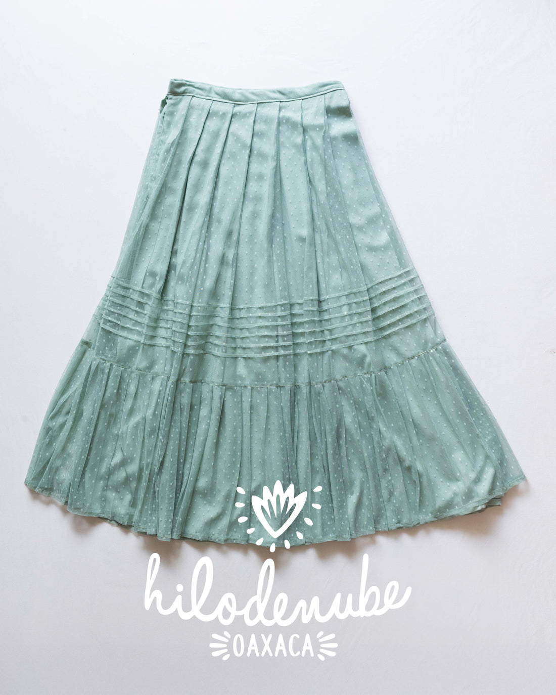 Falda Rabona Tul Pistacho Lunares