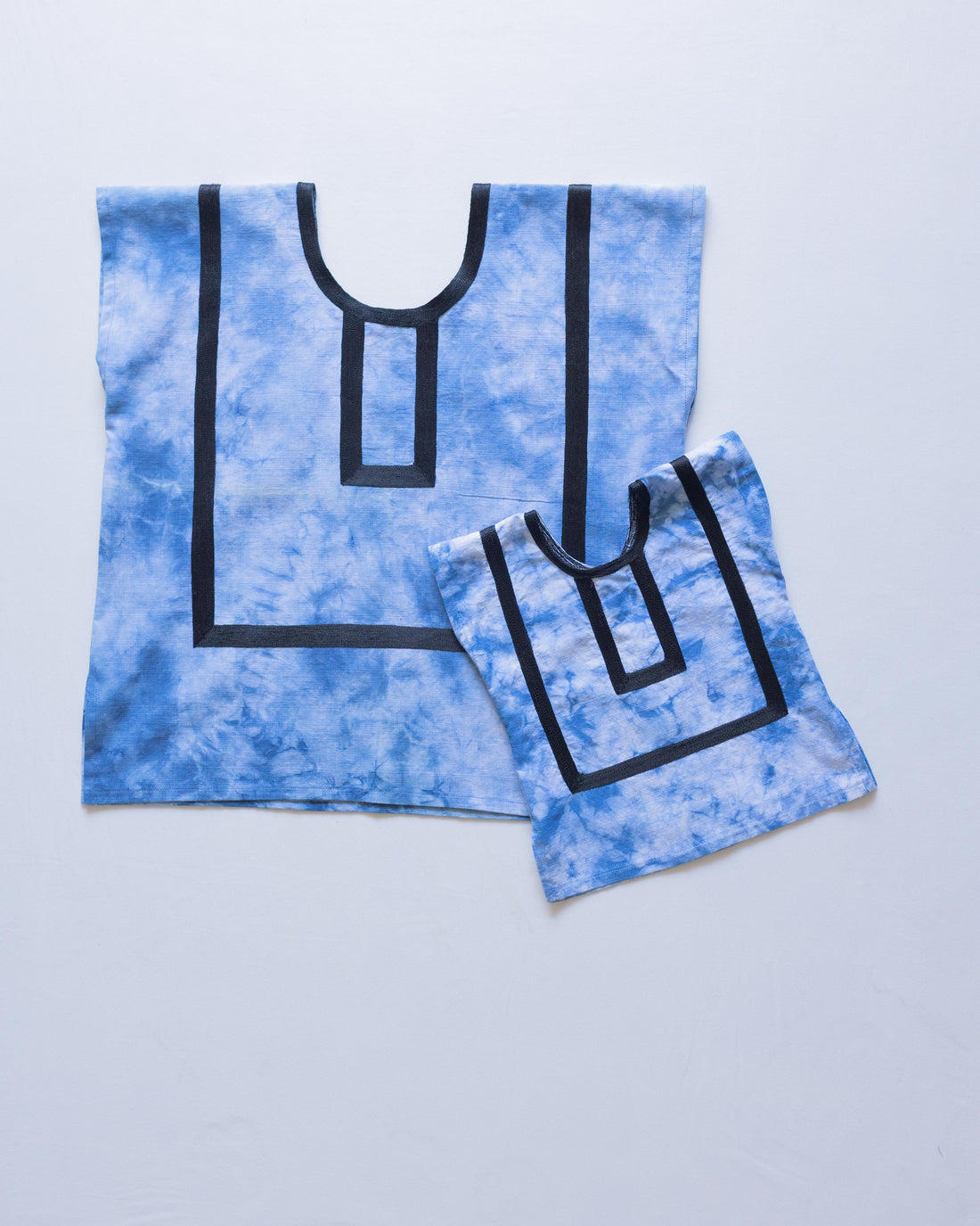 Huipil Martha Azul Añil - Adulto y niña