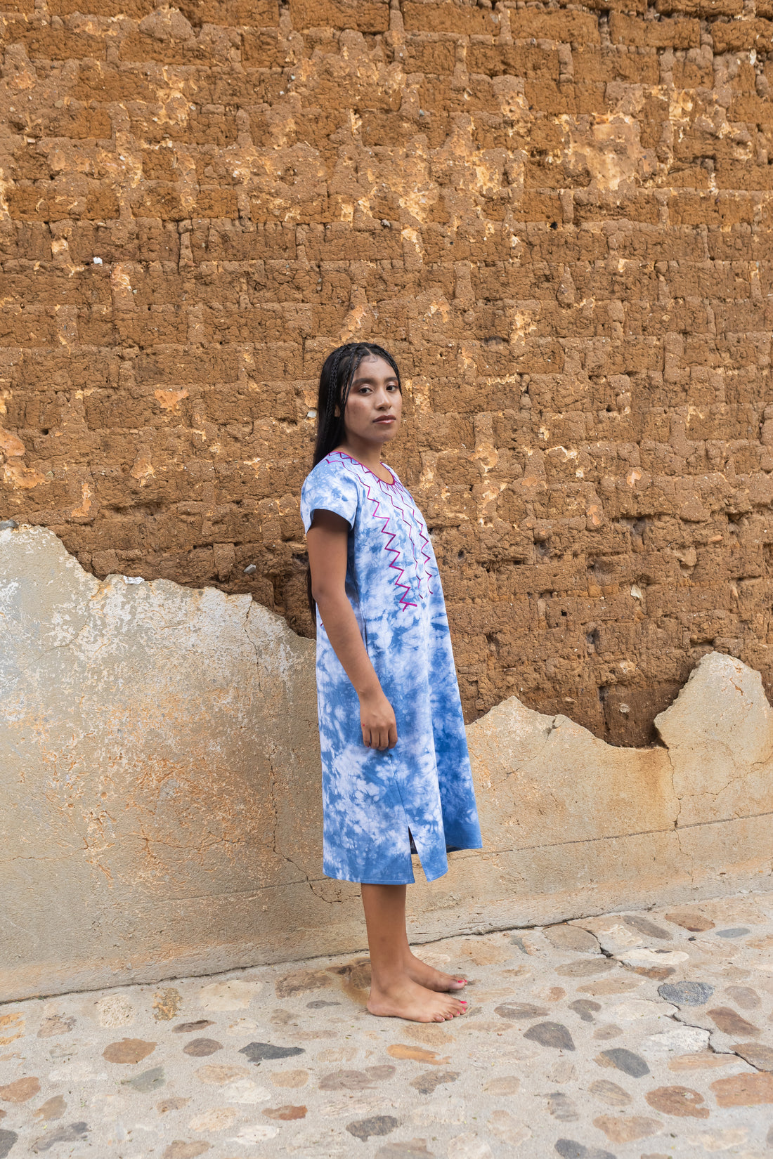 Huipil Largo Mej Taj Azul Añil