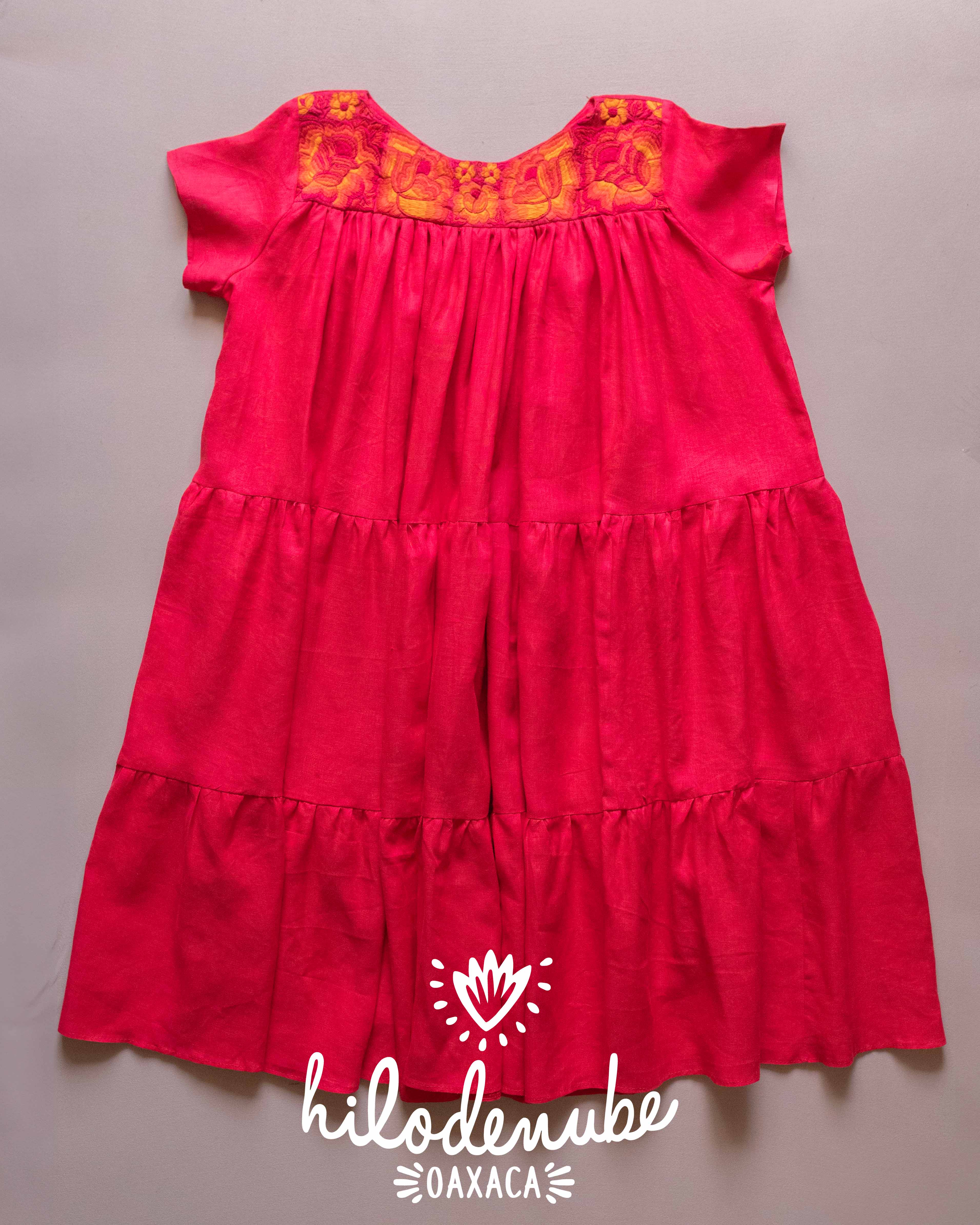 Vestido Flor de Mayo / Olanes Rojo