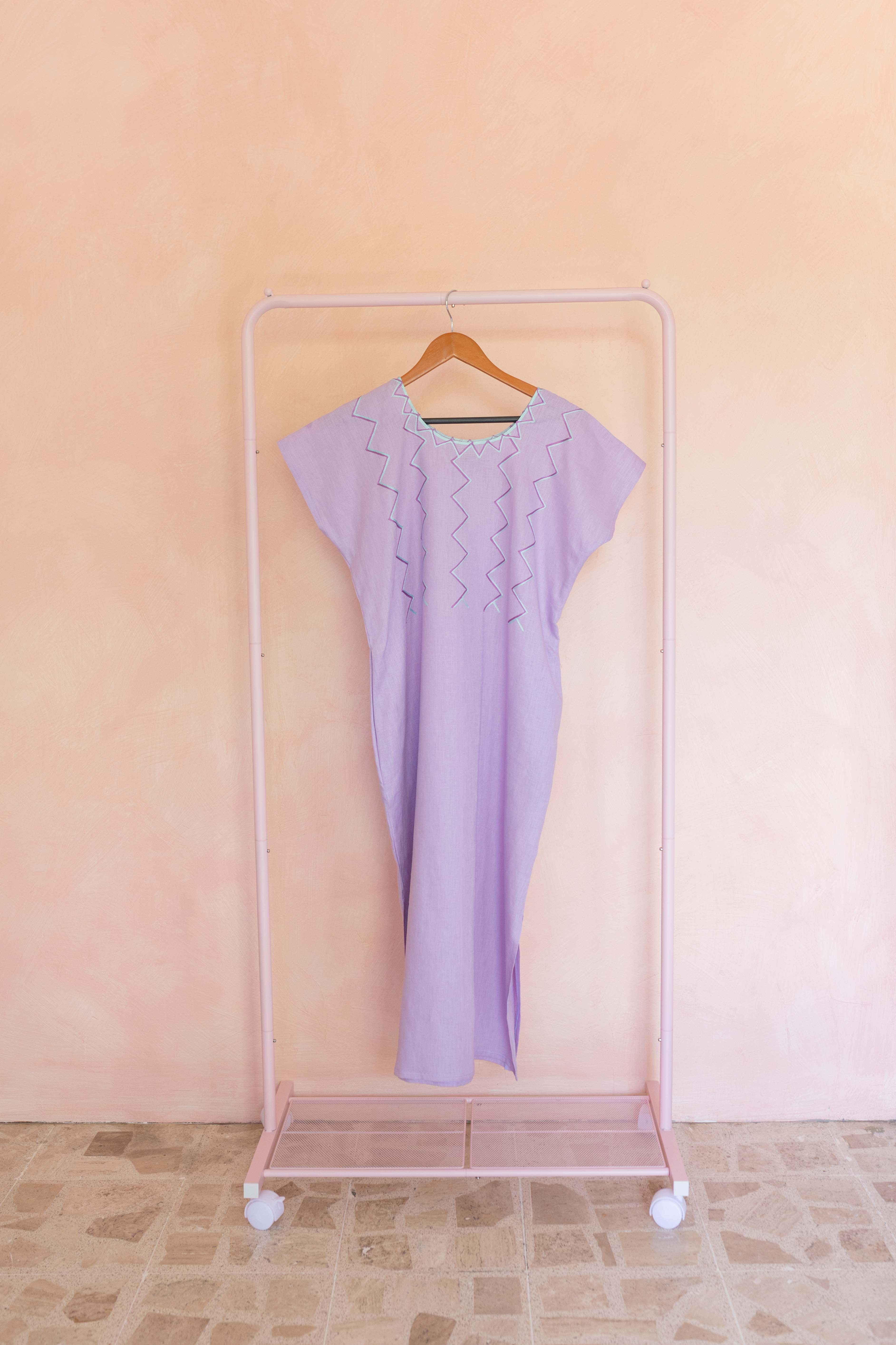 Huipil Largo Mej Taj Lila / Azul