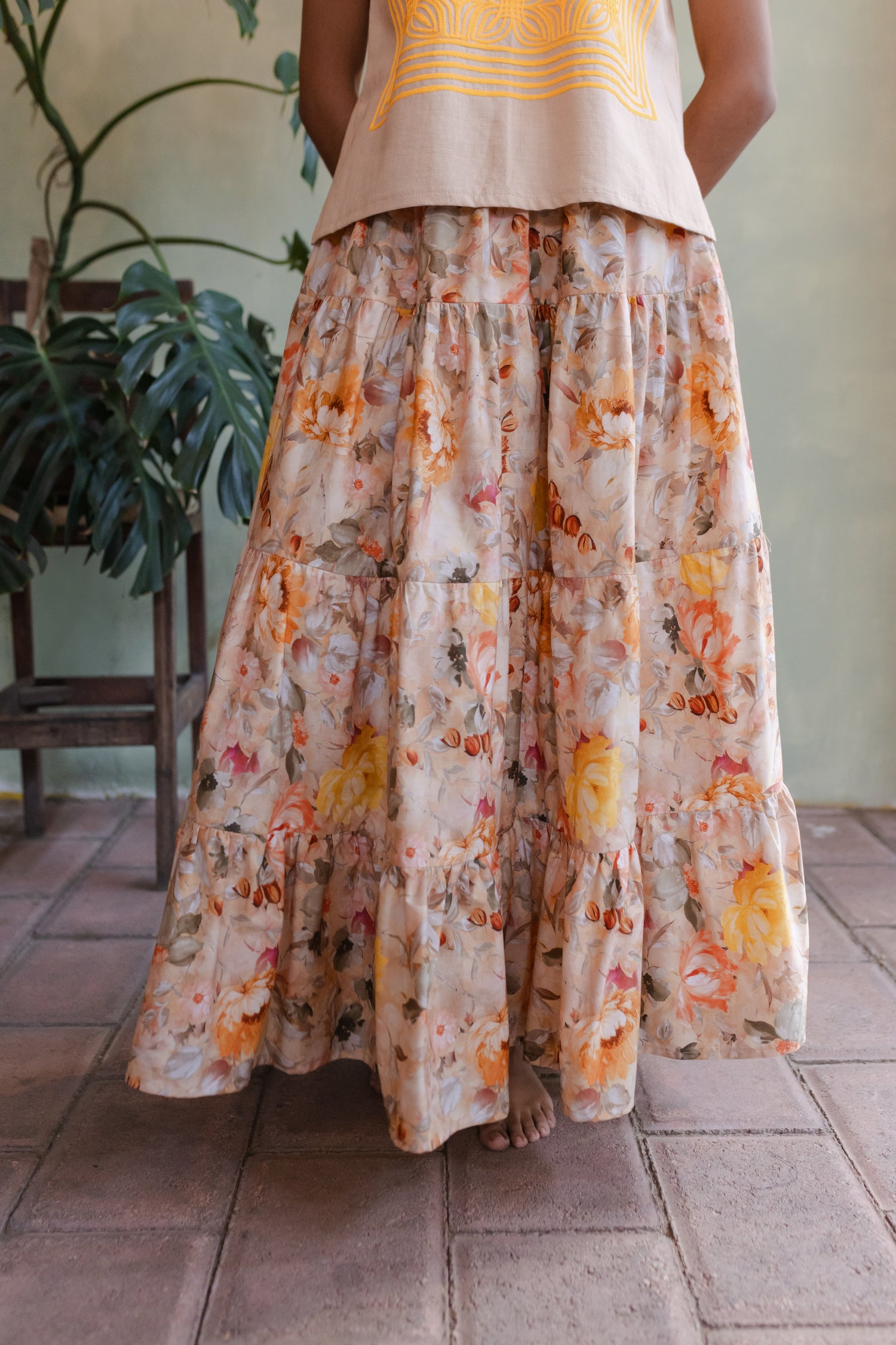 Huipil Flor de San Juan Camel / Neon
