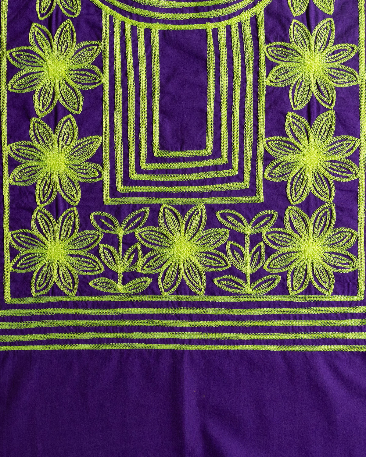 Huipil Flor Antigua Morado / Verde