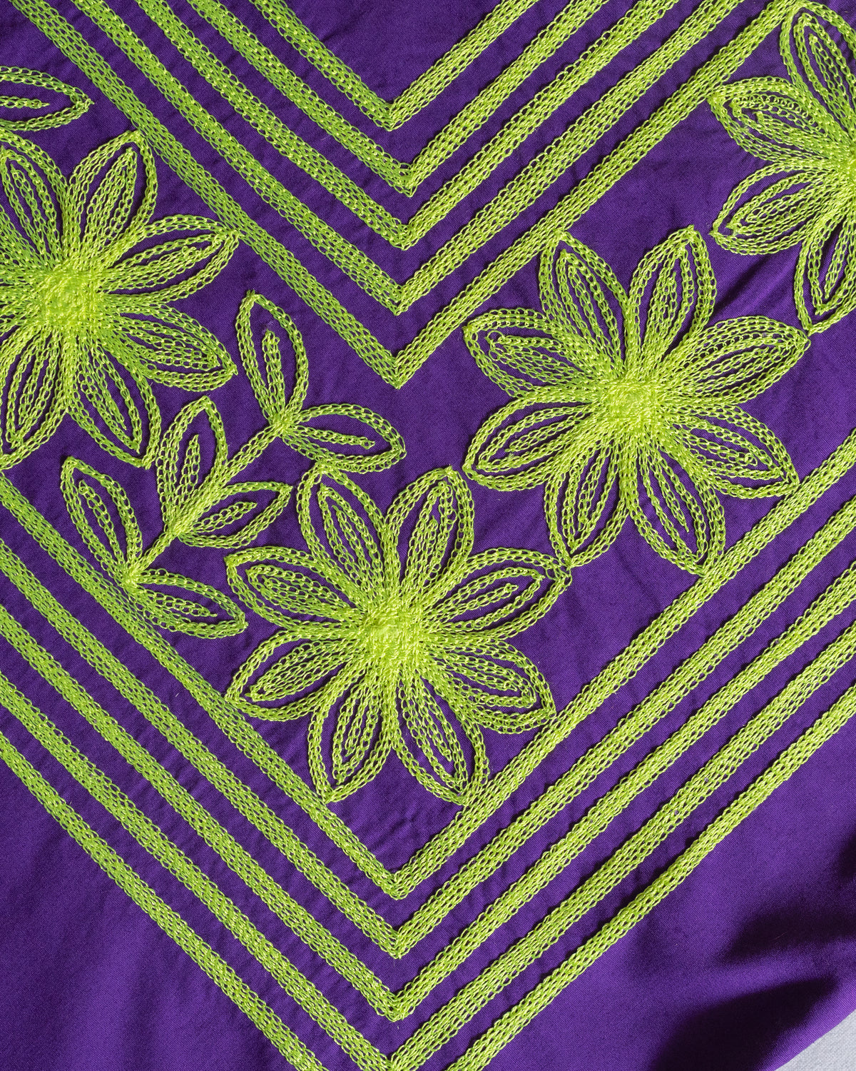 Huipil Flor Antigua Morado / Verde