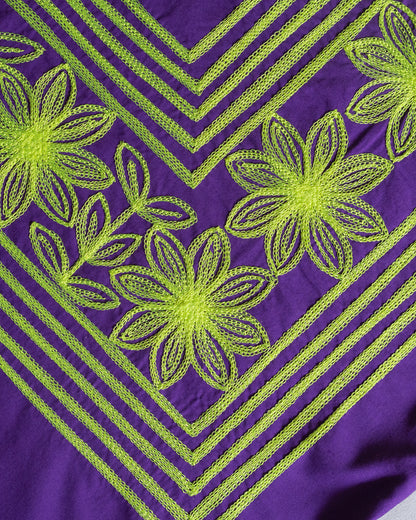 Huipil Flor Antigua Morado / Verde