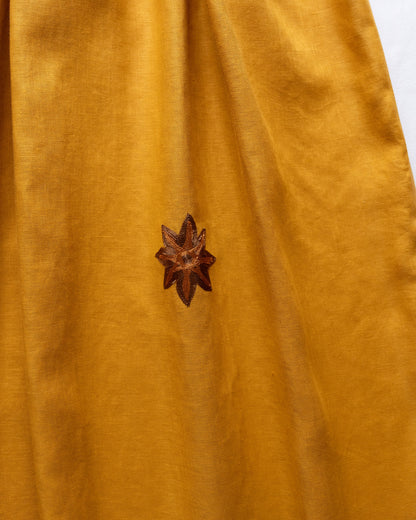 Vestido Flor Antigua Mostaza