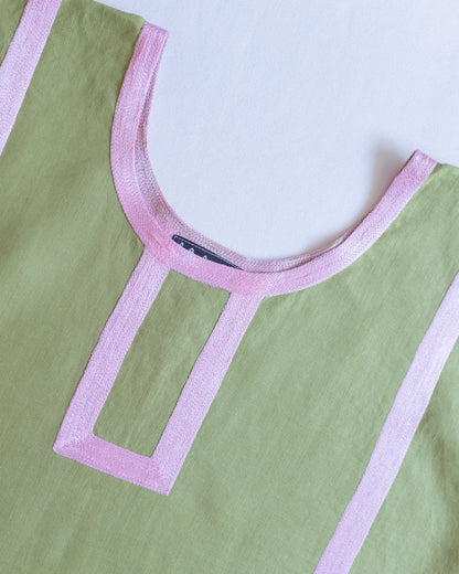 Huipil Martha Verde Olivo / Rosa