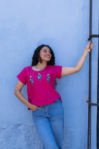 Blusa Milpa Rosa Mexicano