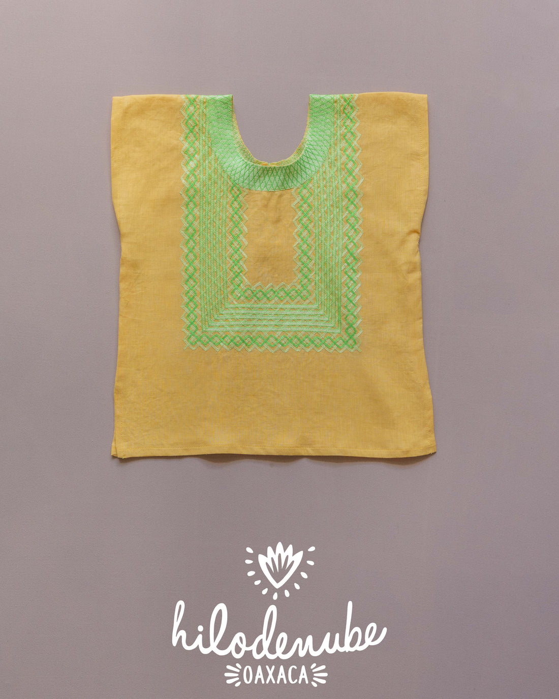 Huipil Niña Panchito Amarillo / Verde