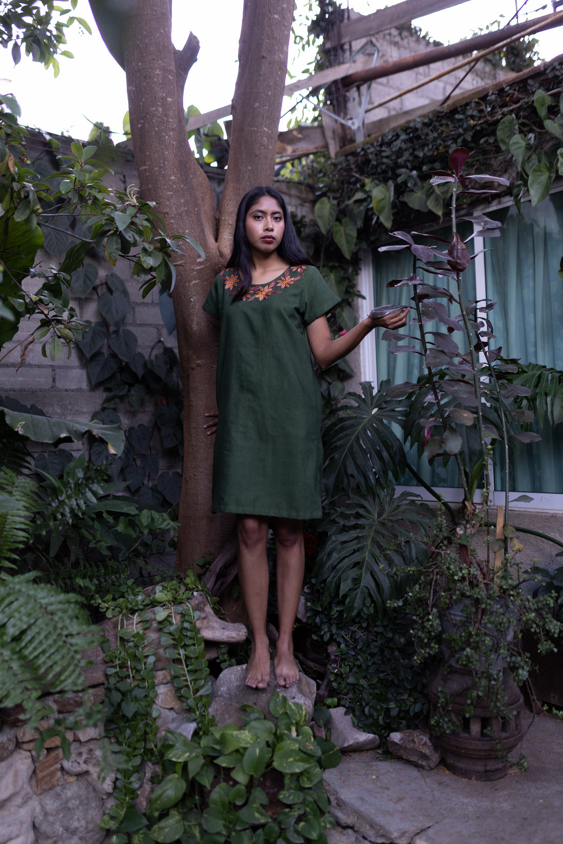 Vestido Antigua Verde Bosque