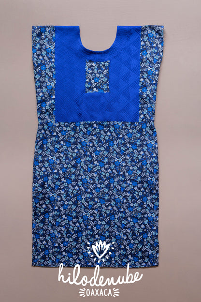 Huipil Largo Diana Azul Floral