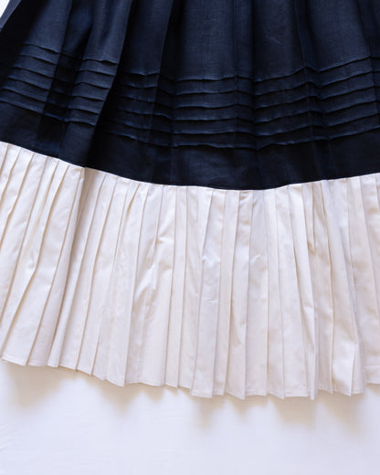 Falda Gala Lino Negro / Olán Popelina
