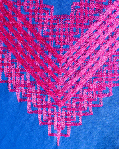 Huipil Panchito Azul Índigo / Rosa