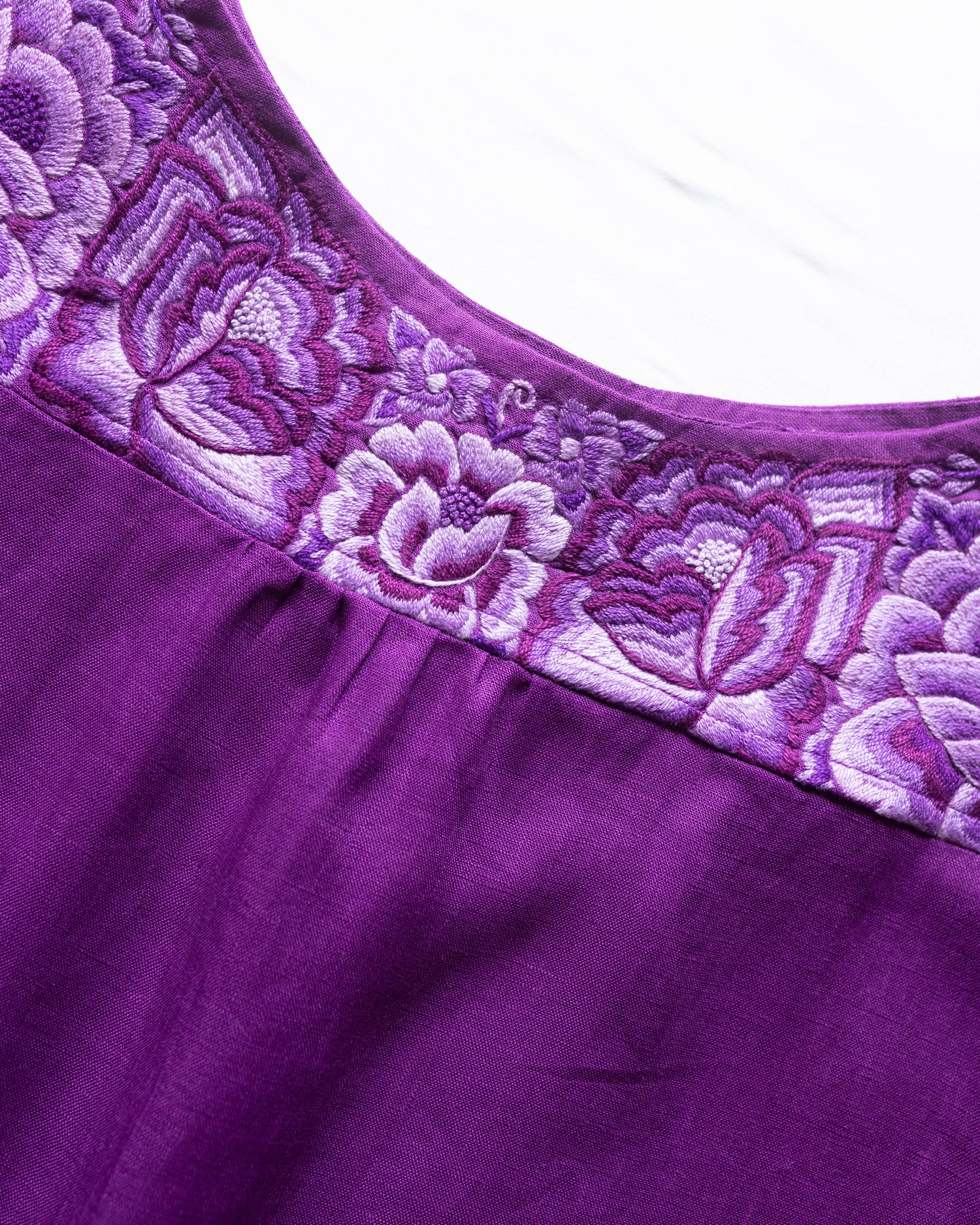 Huipil Largo Flor de Mayo Morado
