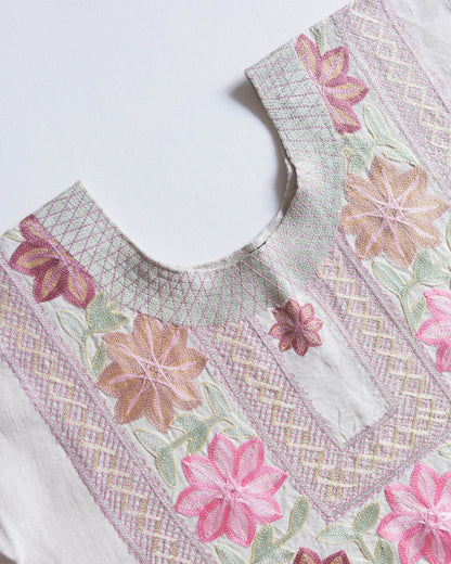 Huipil Flor Antigua Beige
